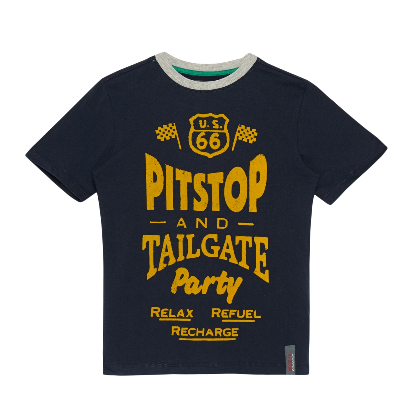 Route 66 Boys navy Pitstop and tailgate party t shirt