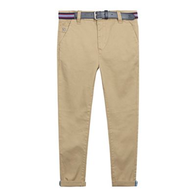 J by Jasper Conran - Boys' tan belted slim fit chinos