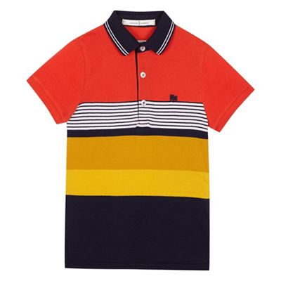 J by Jasper Conran - Boys' orange striped polo shirt