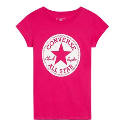 converse t shirt kids pink