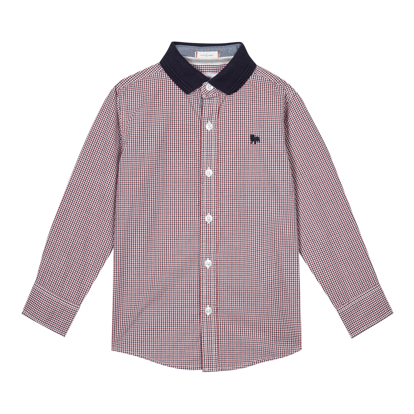 J by Jasper Conran Boys red textured collar checked shirt