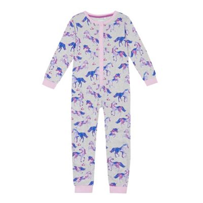 bluezoo Girls' multi-coloured unicorn print onesie | Debenhams