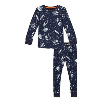 bluezoo - Boys' navy space print pyjama set