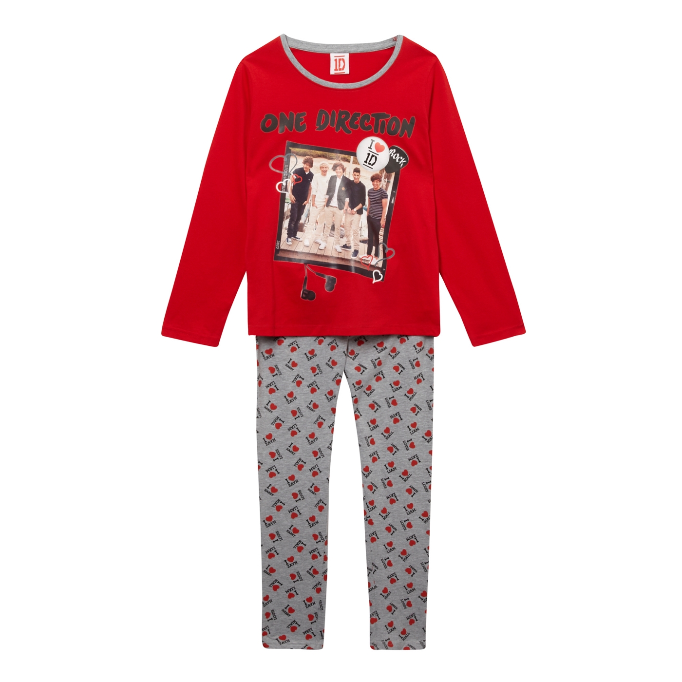 One Direction Girls red One Direction pyjama set