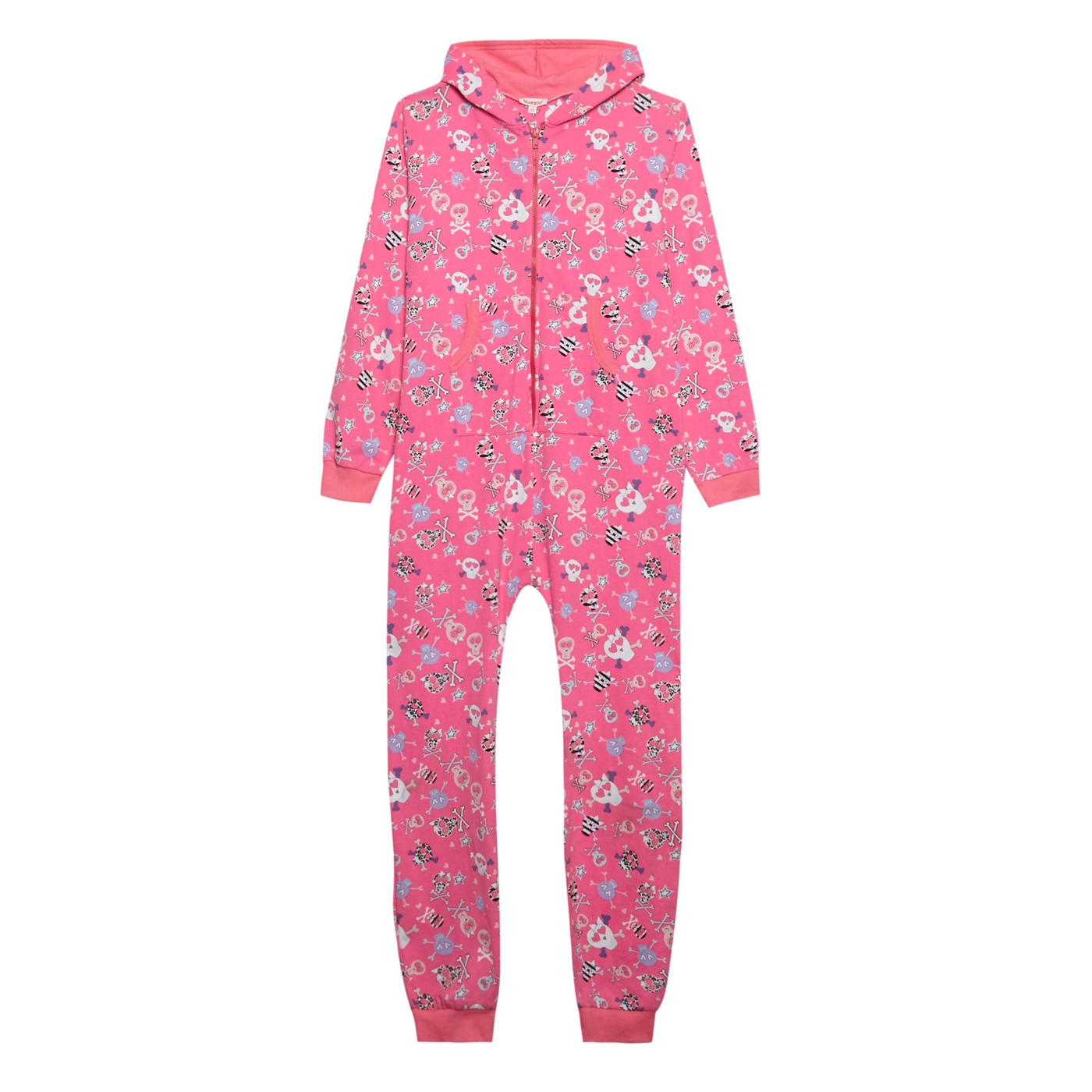 bluezoo Girls pink skull onesie