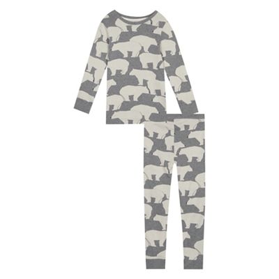 Mantaray - Boys' grey polar bear print pyjama set