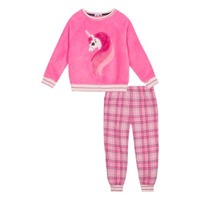 bluezoo - Girls' Pink Unicorn Pyjama Set