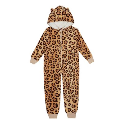 bluezoo - Kids' brown leopard print onesie