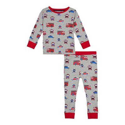 bluezoo - Boys' grey transport print pyjama set