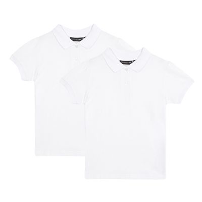Debenhams - Girls' pack of two white school polo shirts