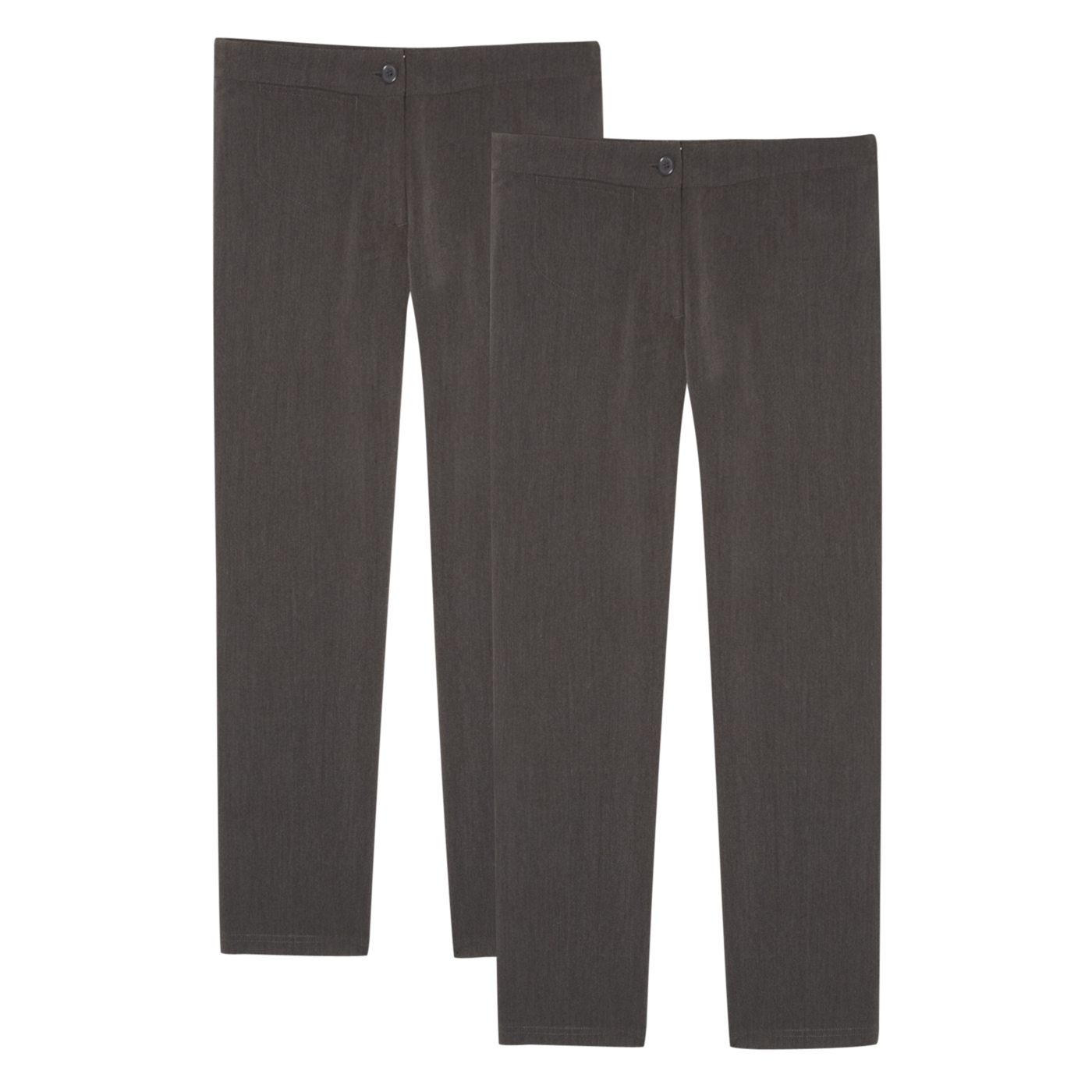 Girls pack of two grey school uniform trousers