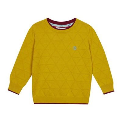 Baker by Ted Baker - Boys' Mustard Geometric Knit Jumper with Merino Wool