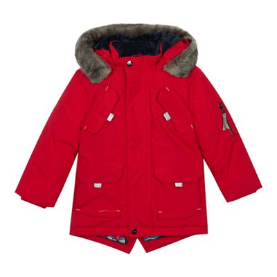Baker by Ted Baker - Boys' red showerproof parka jacket