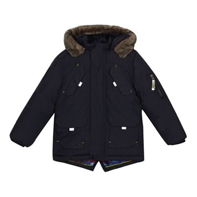 Baker by Ted Baker - 'Boys' navy showerproof parka jacket