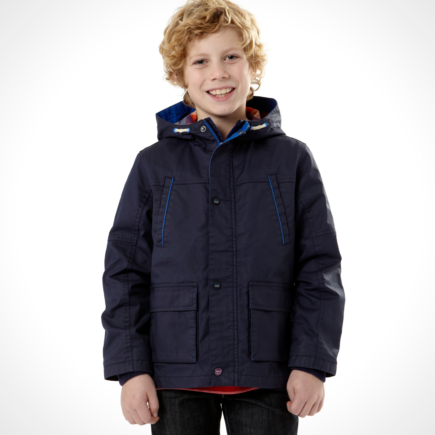 Baker by Ted Baker Boys navy fishermans coat