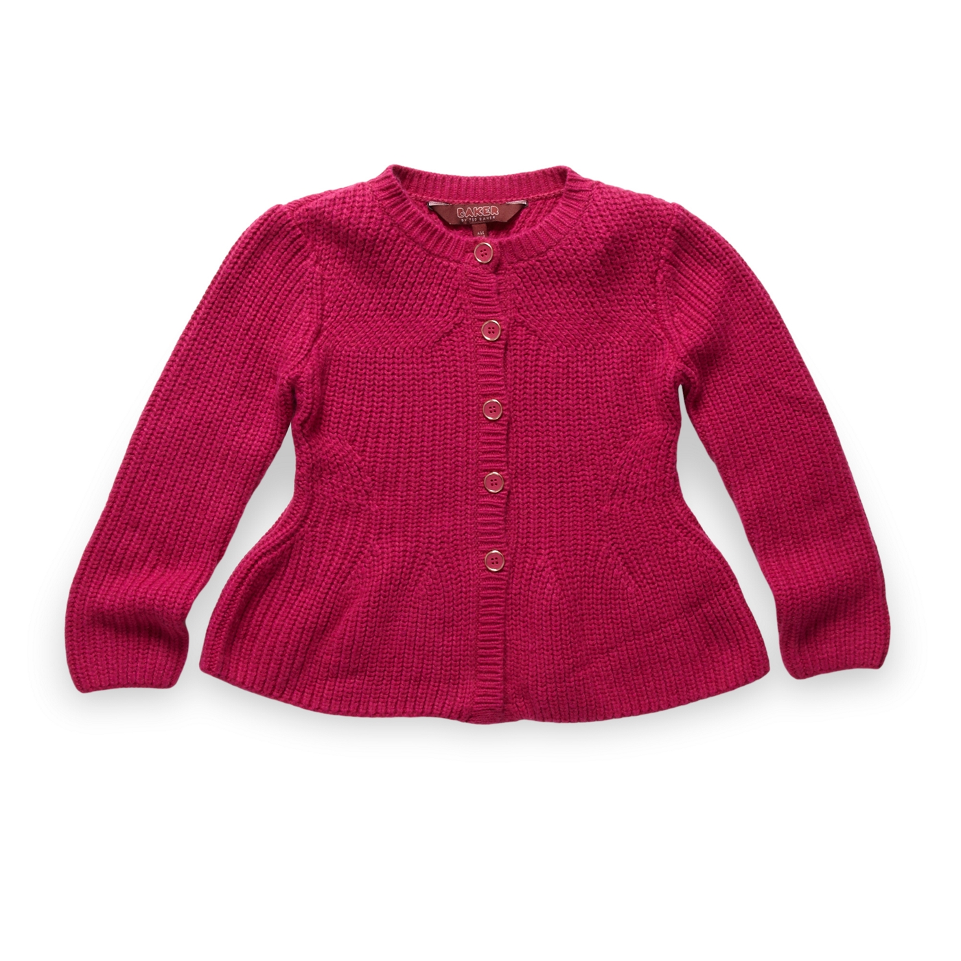 Baker by Ted Baker Girls dark pink peplum cardigan