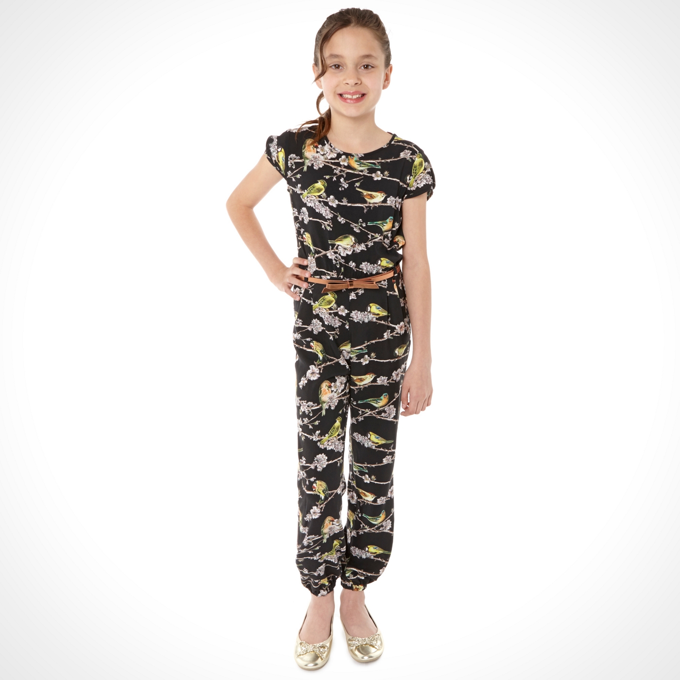 Baker by Ted Baker Girls black bird jumpsuit