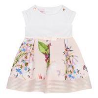 Baker By Ted Baker Baby Girls Light Pink Floral Print Mock Dress