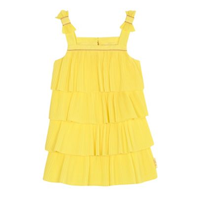 ted baker yellow pleated dress