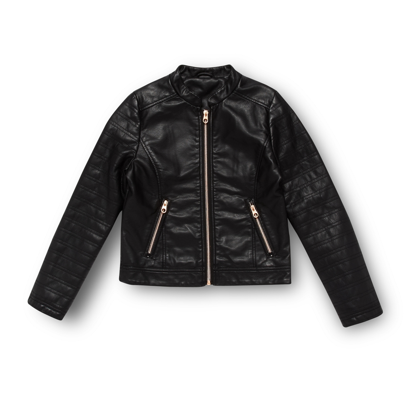 Baker by Ted Baker Girls black faux leather biker jacket