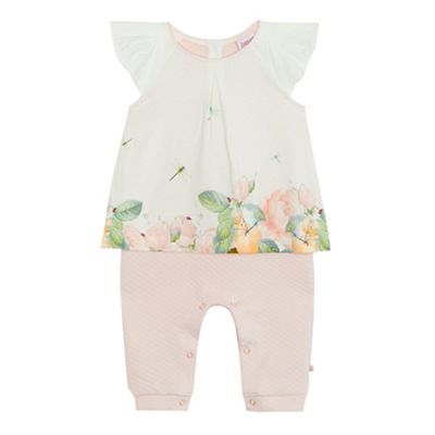 Baker by Ted Baker - Baby girls' light pink floral print top and bottoms set