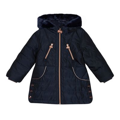 Baker by Ted Baker - Girls' navy padded shower resistant coat