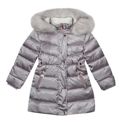 Baker by Ted Baker - Girl s silver padded down shower resistant coat