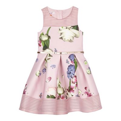 Baker by Ted Baker - Girls' light pink floral print scuba dress