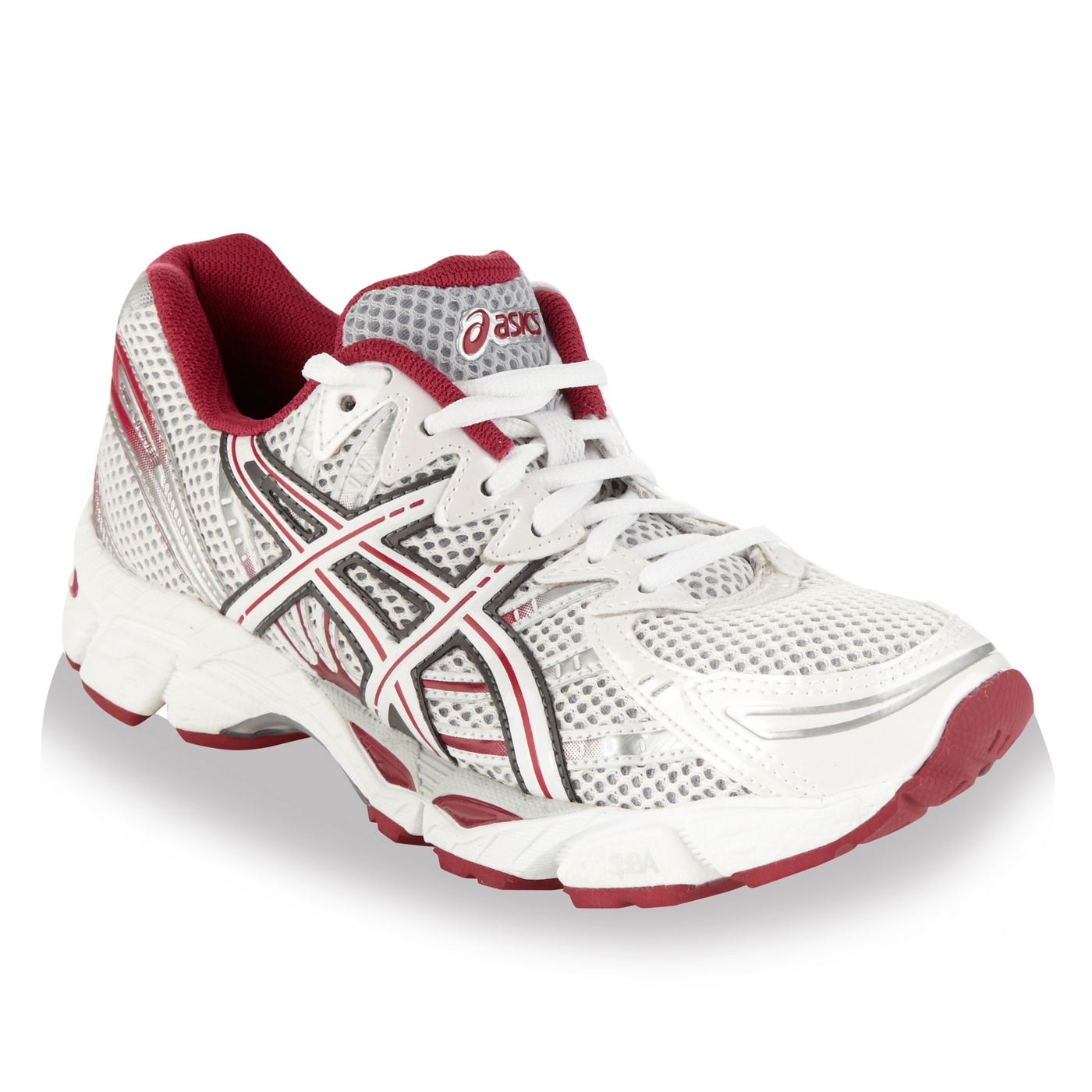 ASICS White and pink Gel Virage mesh trainers