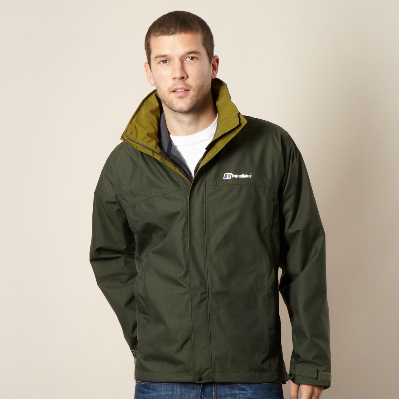 Berghaus Khaki lightweight waterproof jacket