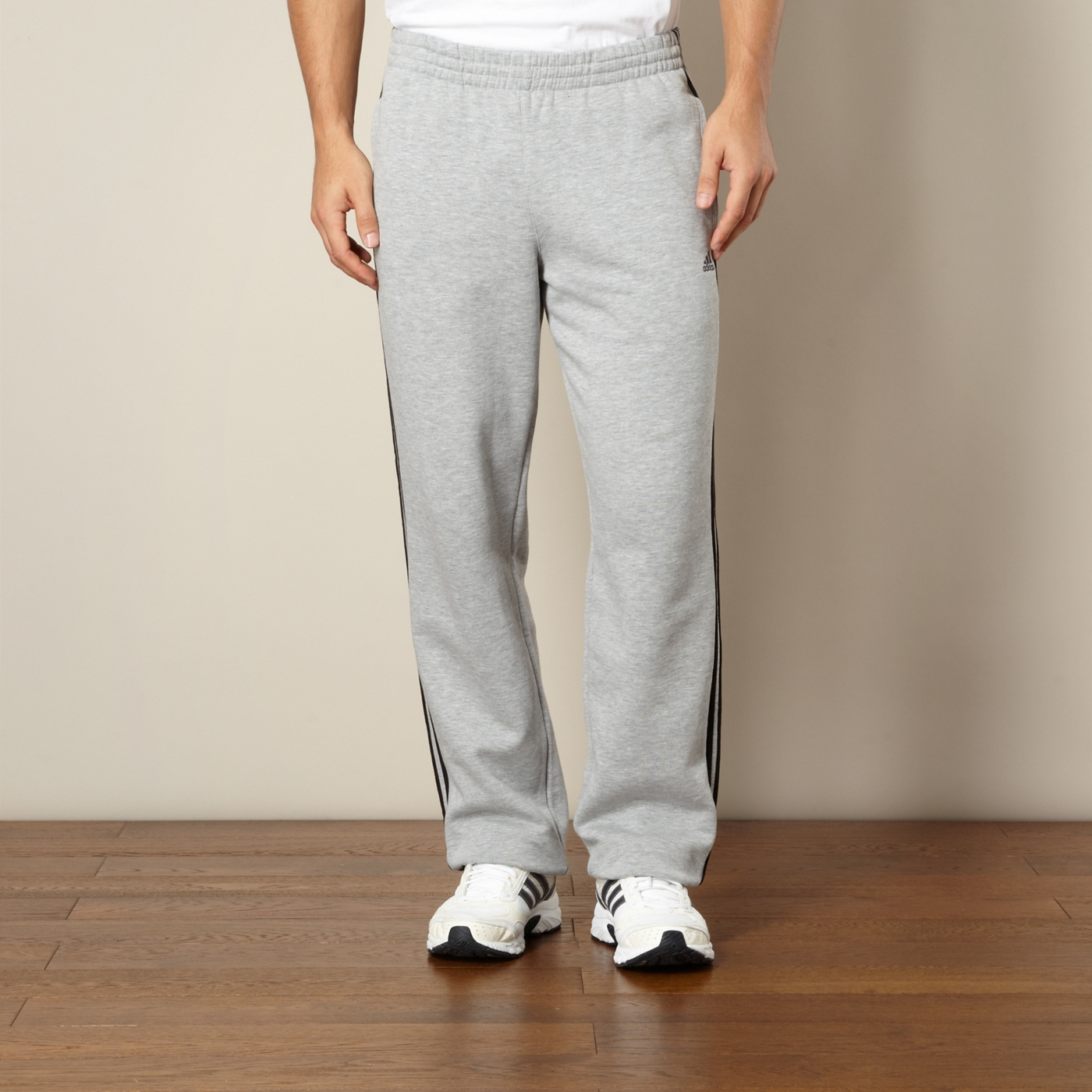 adidas Grey cuffed jogging bottoms