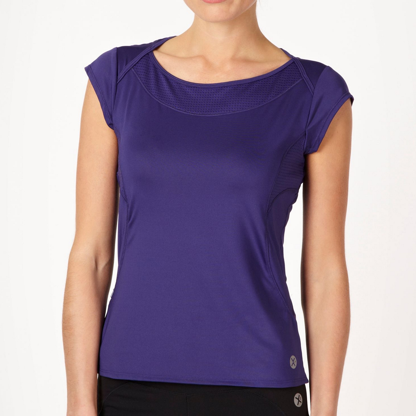 XPG by Jenni Falconer Dark purple cap sleeved training top