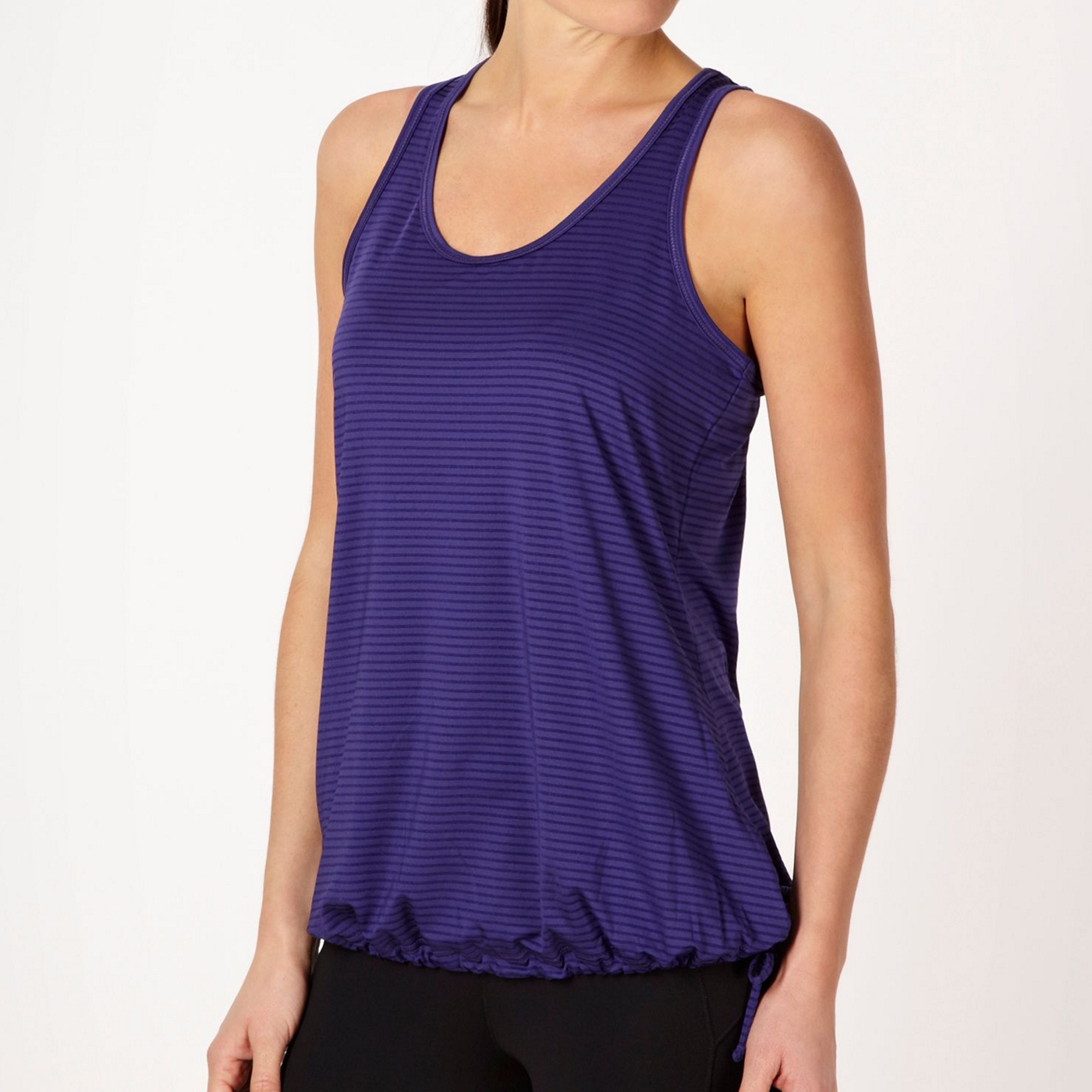 XPG by Jenni Falconer Dark purple textured striped training vest top