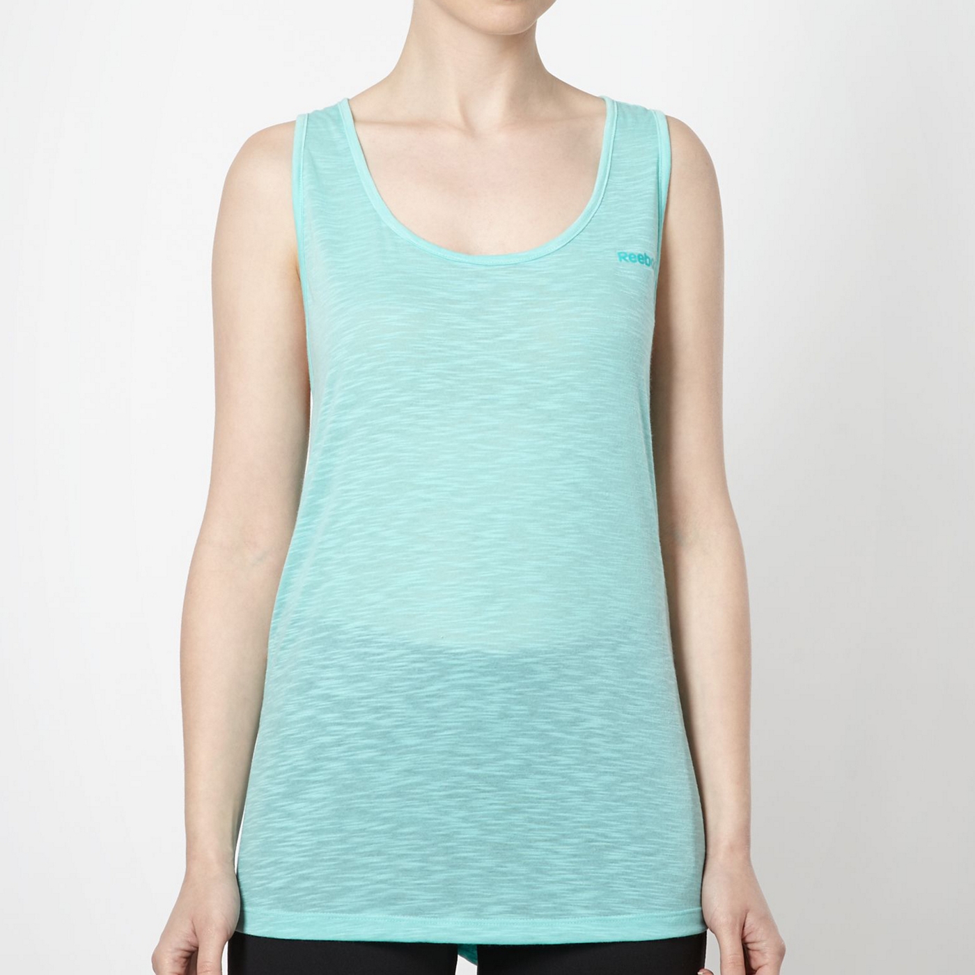 Reebok Light green textured tank top