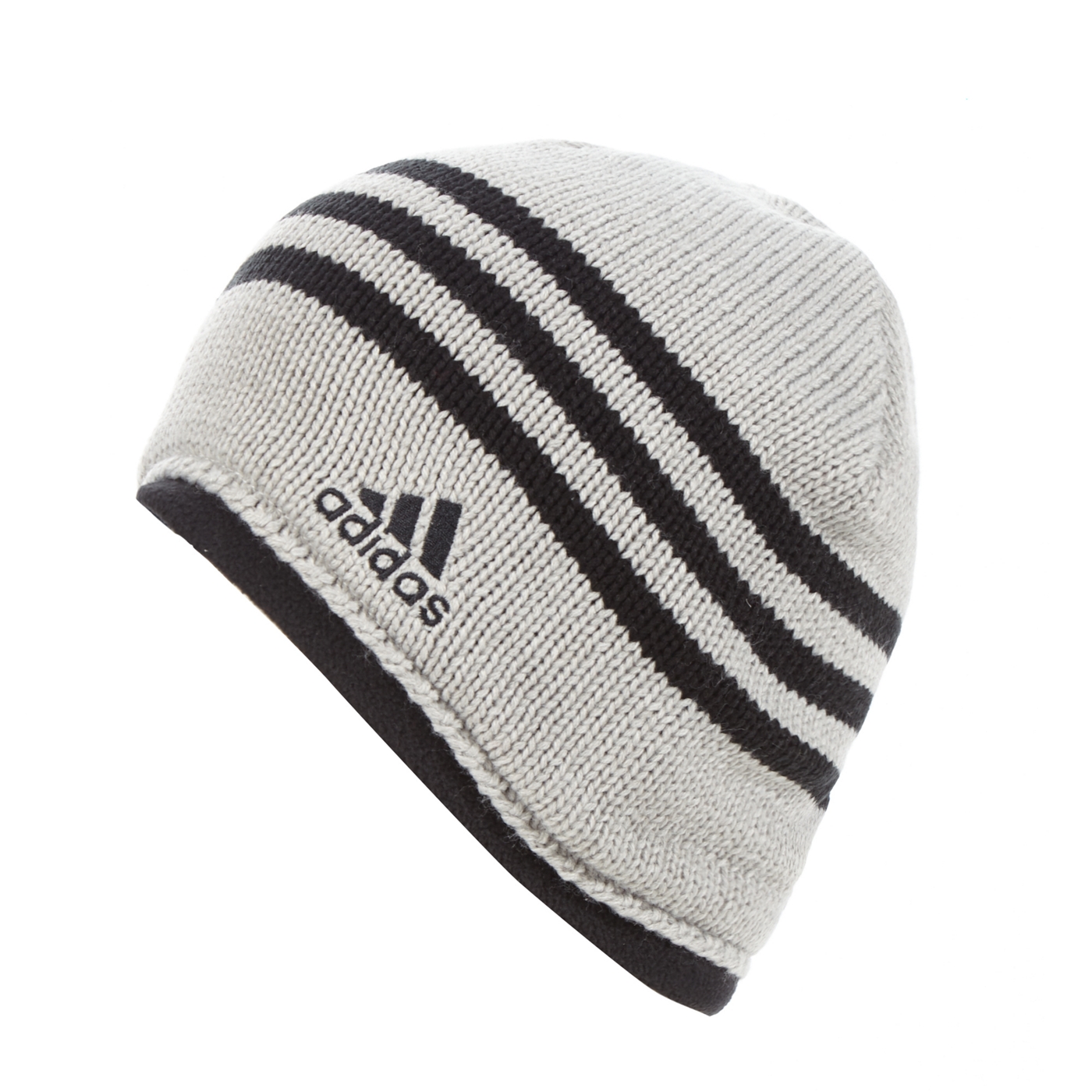 adidas Grey knitted fleece logo beanie hat