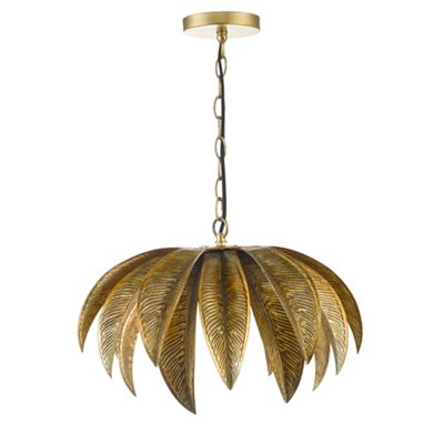 Debenhams Gold Palm Leaf 'Cara' Pendant Ceiling Light ...