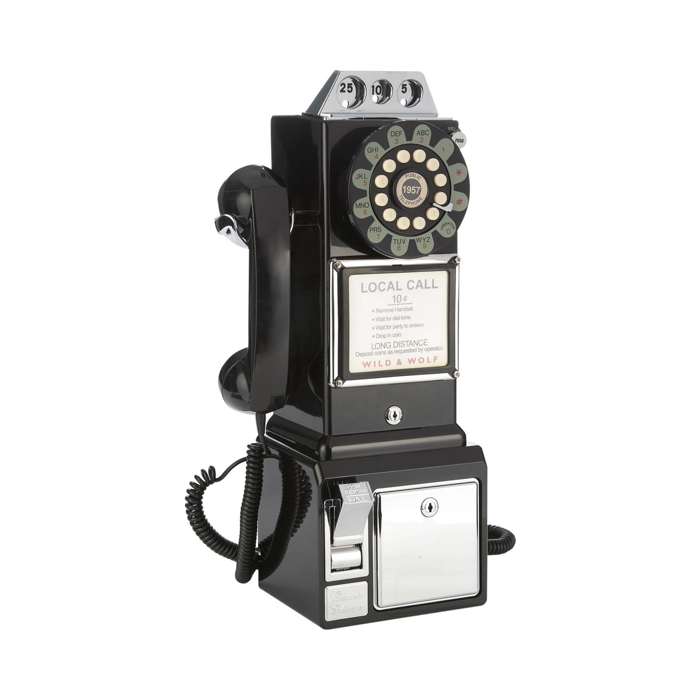 Wild & Wolf Black 1950s diner phone