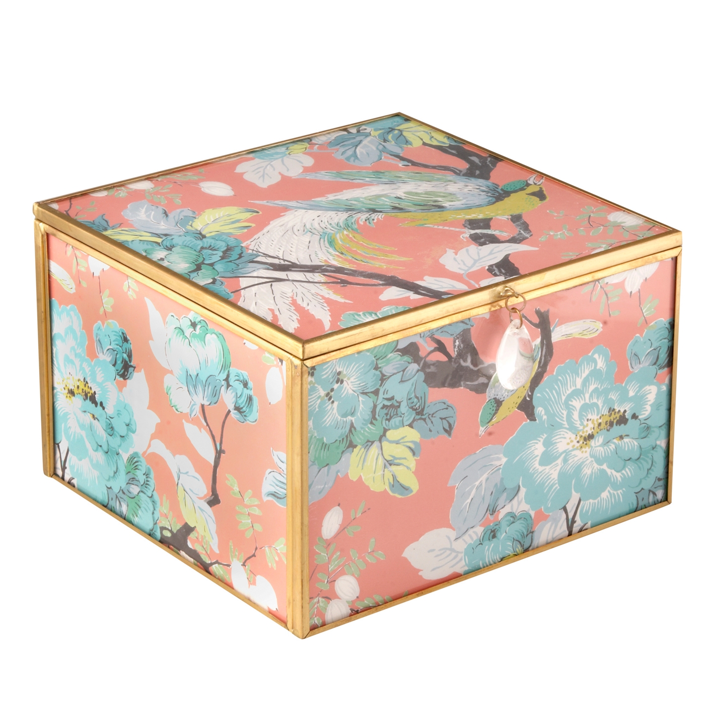 Butterfly Home by Matthew Williamson Pink large glass bird jewellery box