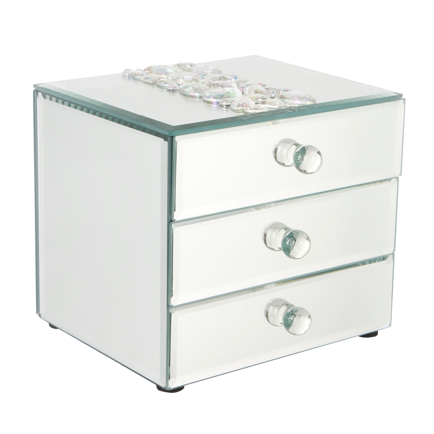 Star by Julien Macdonald Mirror Lustre bead three drawer jewellery box