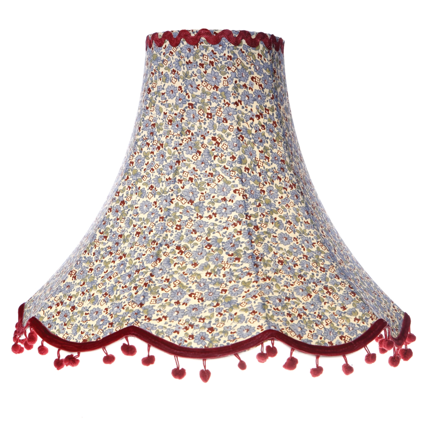 Sass & Belle Blue floral pom pom lamp shade