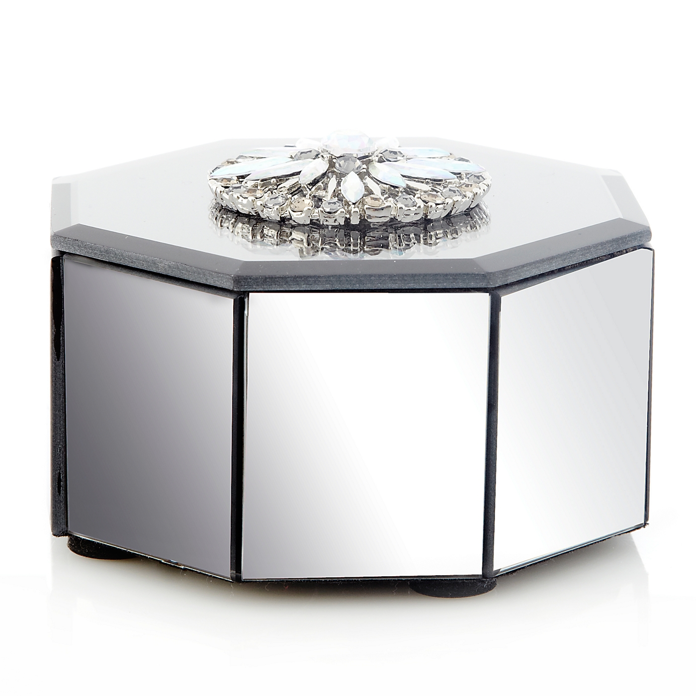 Star by Julien Macdonald Grey mirrored octagonal trinket box