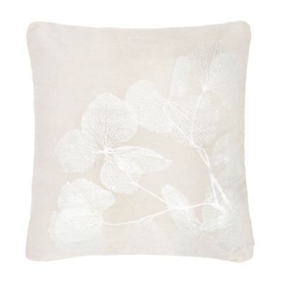 RJR.John Rocha - Grey metallic leaf print feather filled cushion