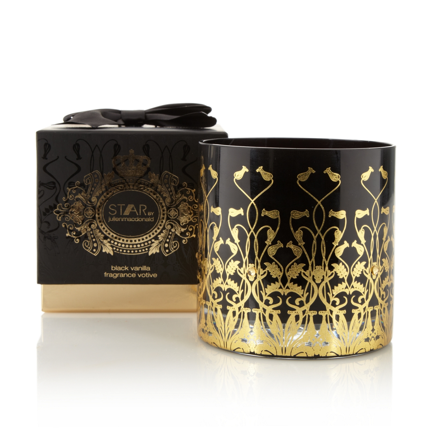 Star by Julien Macdonald Designer black vanilla scented candle