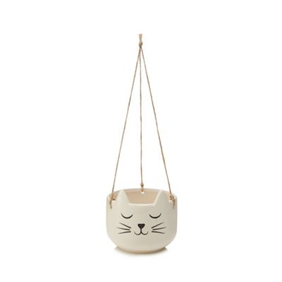 Sass & Belle - White ceramic cat planter