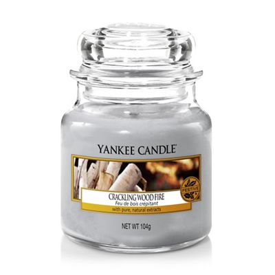 Yankee Candle - Small 'Crackling Wood Fire' Christmas scented jar candle
