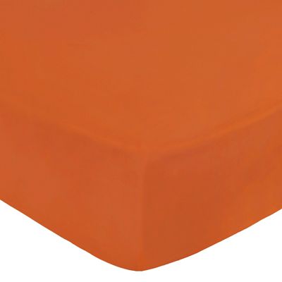 Home Collection - Orange cotton rich percale fitted sheet