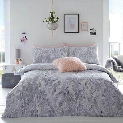 Home Collection Basics - Grey 'Cosmo Glitter marble' bedding set