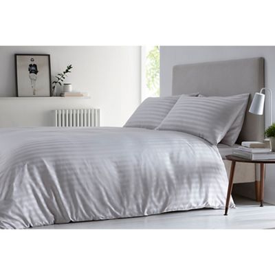 J by Jasper Conran - Silver 'Sateen stripe' duvet set