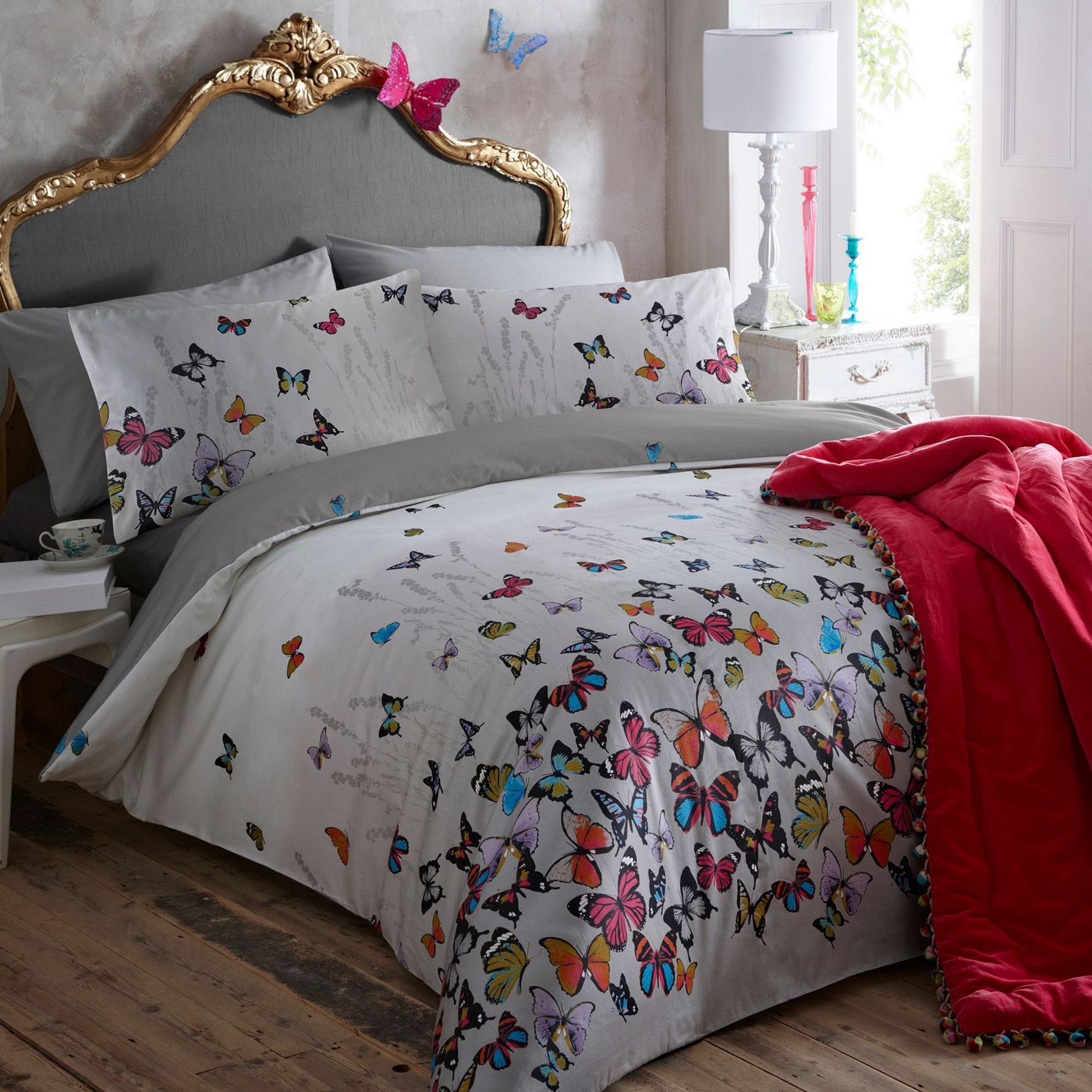 Butterfly Home by Matthew Williamson Light grey Butterflies bedding set