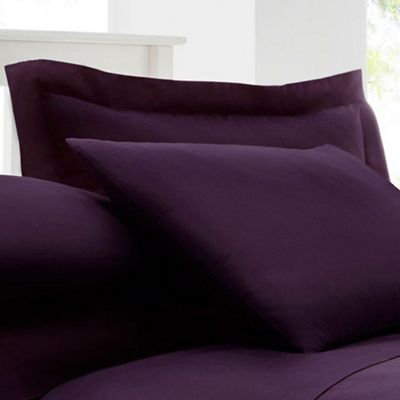 Home Collection - Plum cotton rich percale Oxford pillow case pair